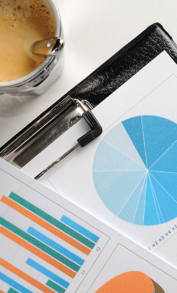 Pie charts and coffee