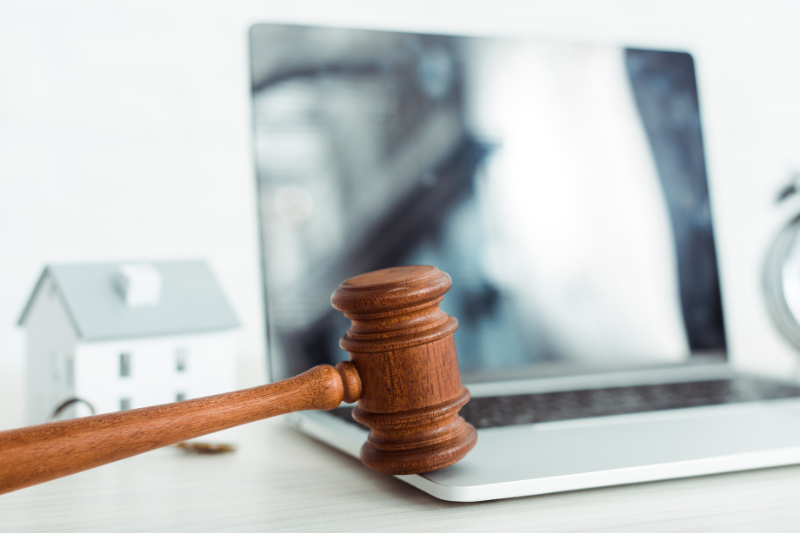 Laptop with gavel